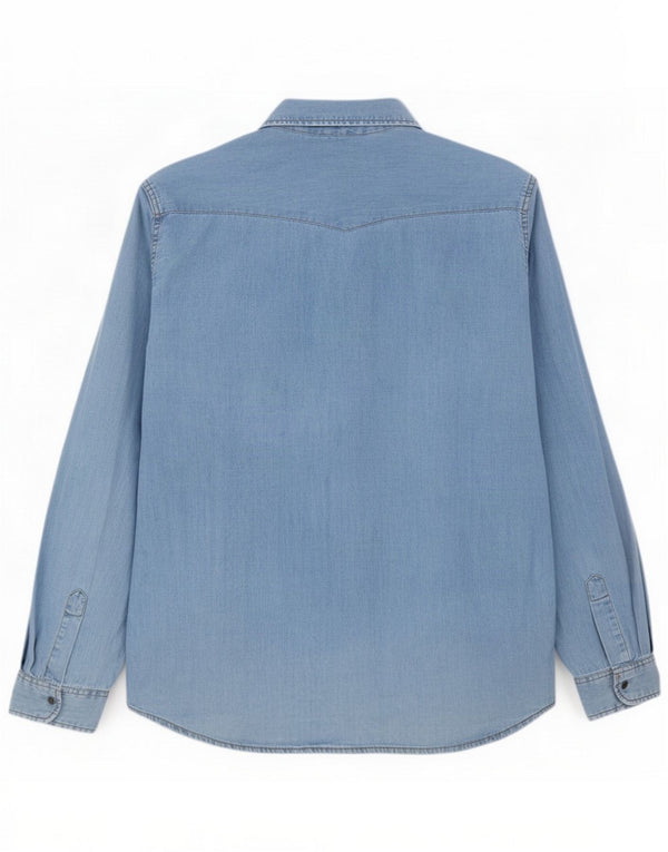 Camicia in denim vestibilità regolare da uomo Carrera XL in cotone blu