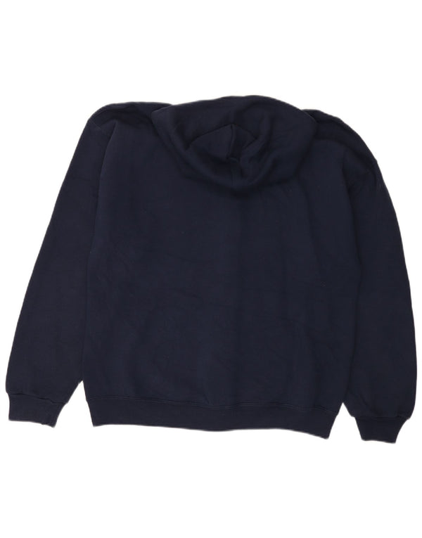 RUSSELL ATHLETIC Maglione con cappuccio e zip Dri-Power da uomo di grandi dimensioni in cotone blu navy