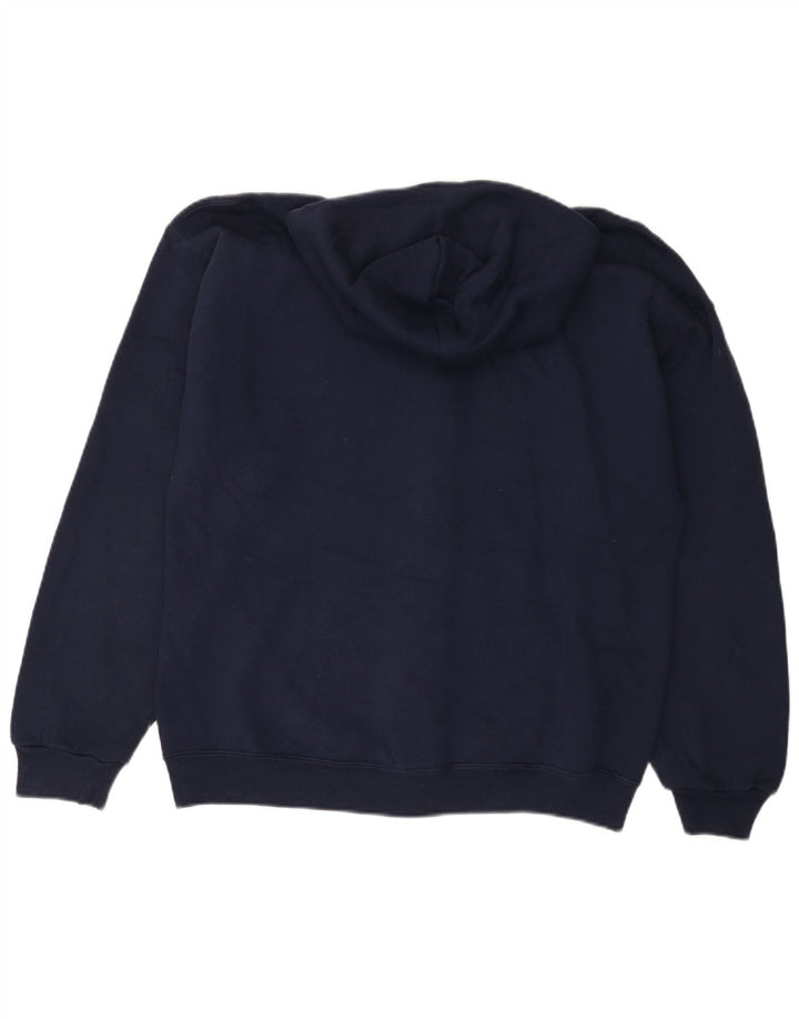 RUSSELL ATHLETIC Maglione con cappuccio e zip Dri-Power da uomo di grandi dimensioni in cotone blu navy