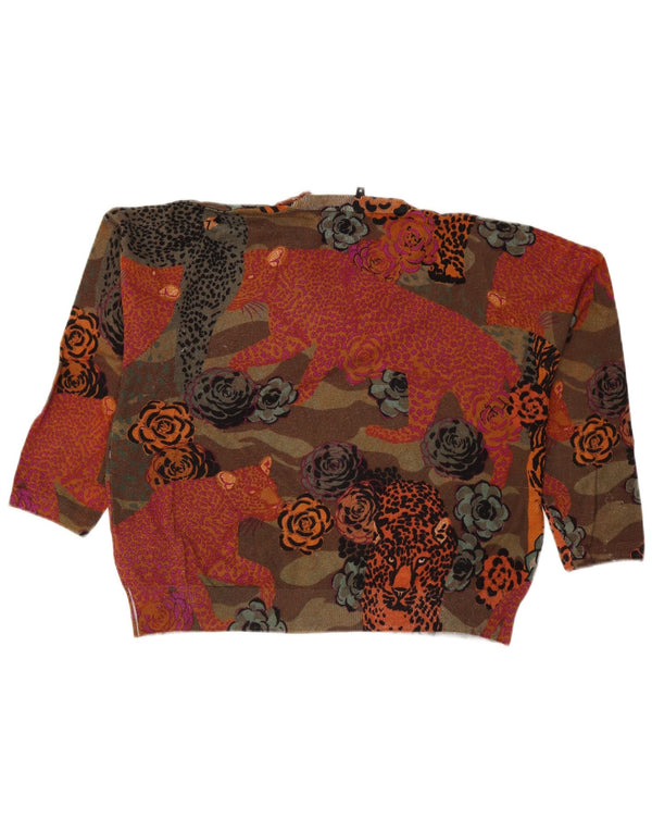 Desigual Maglione da donna con scollo a V UK 14 medio multicolore