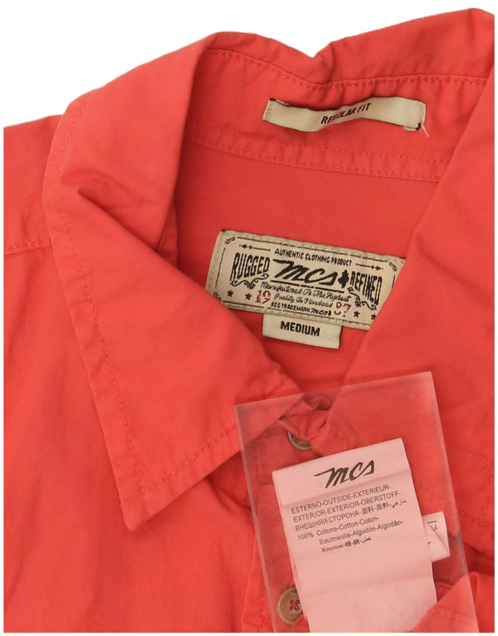 Camicia da uomo a maniche corte Regular Fit Marlboro Classics in cotone arancione medio