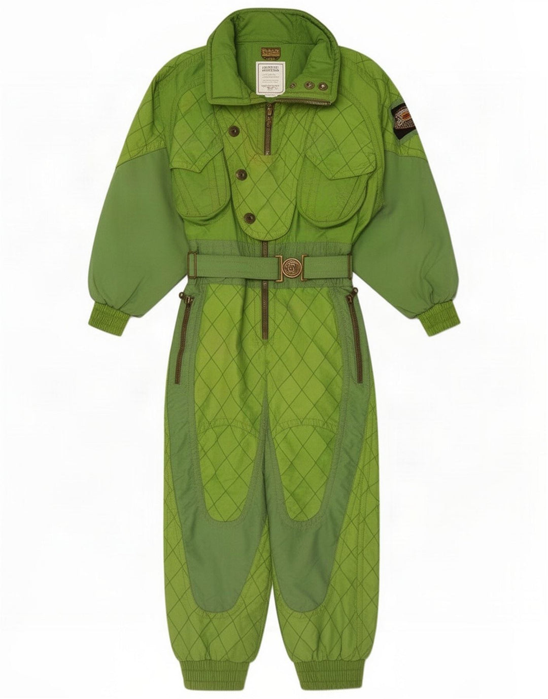 Tuta da sci da donna Emmegi EU 36 Small Verde Colourblock Poliammide
