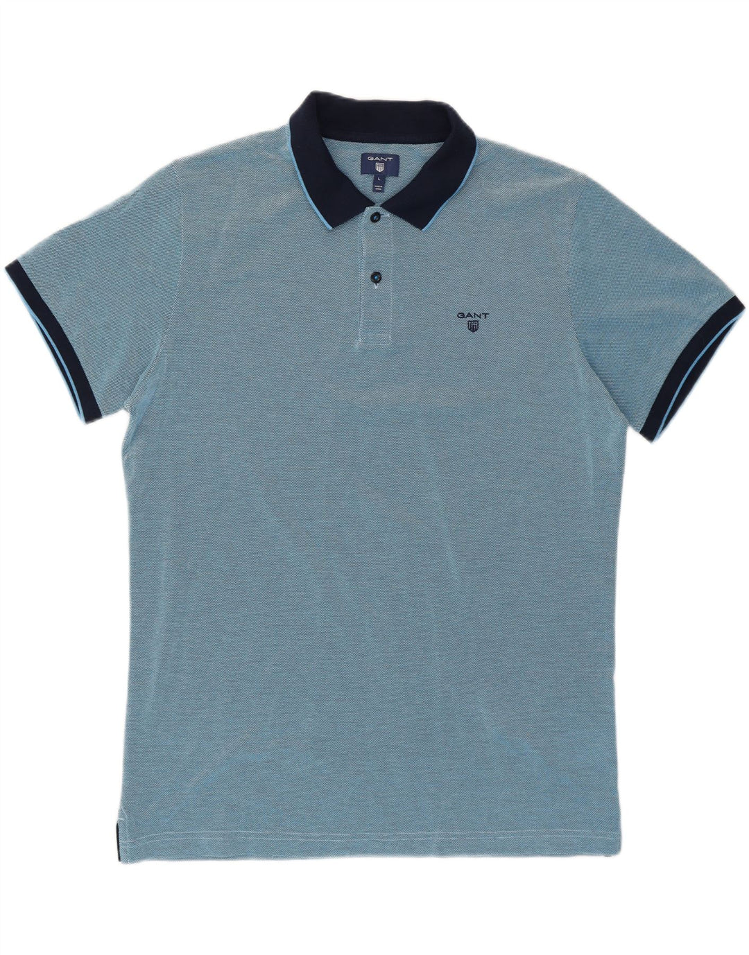 Polo da uomo Gant Large in cotone color block blu