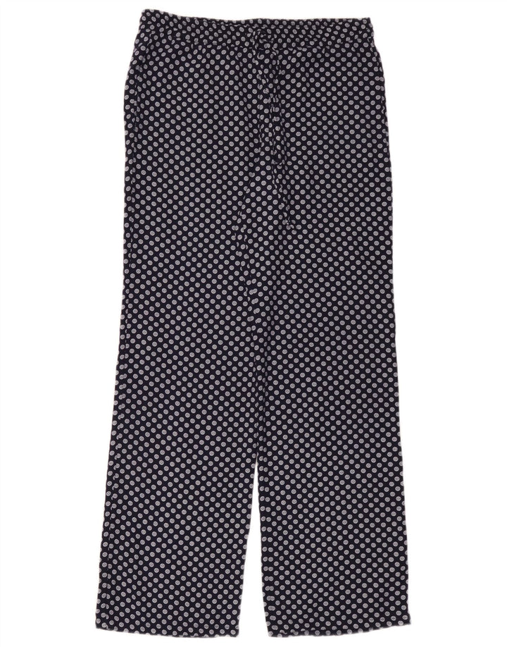 Pantaloni a gamba larga da donna Zara medi W30 L32 poliestere maculato blu navy