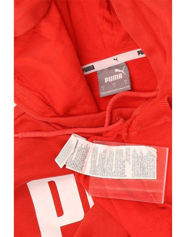 Felpa con cappuccio grafica da uomo Puma Small in cotone rosso