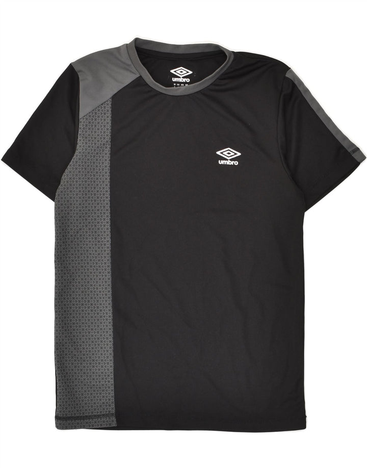 UMBRO Mens T-Shirt Top Small Black Colourblock | Vintage Umbro | Thrift | Second-Hand Umbro | Used Clothing | Messina Hembry 