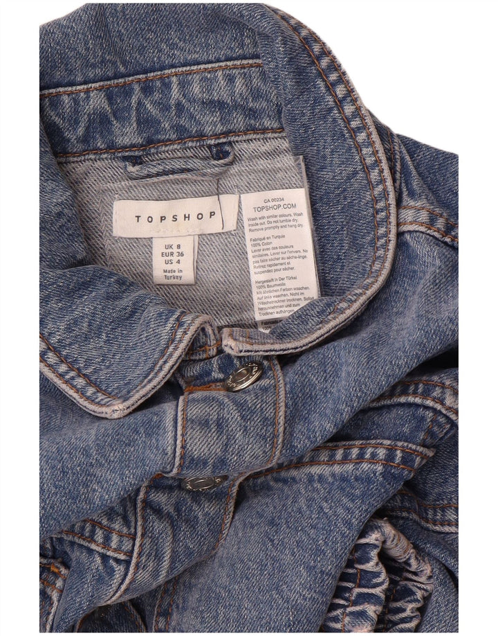 Giacca in denim corto da donna Topshop UK 8 piccola blu