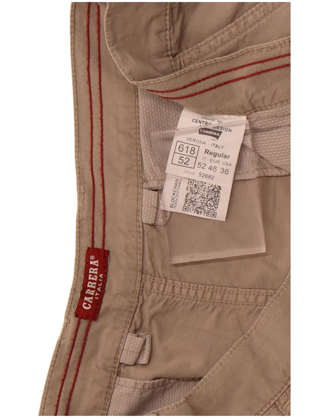 Pantaloncini cargo Carrera da uomo 618 W36 grandi in cotone beige
