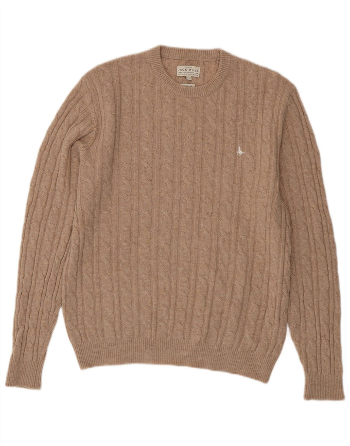 JACK WILLS Maglione da uomo The Marlow girocollo maglione grande beige