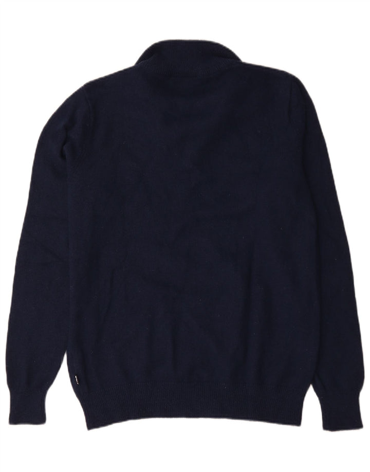 Maglione Fila da uomo con zip e collo, grande, in nylon blu navy