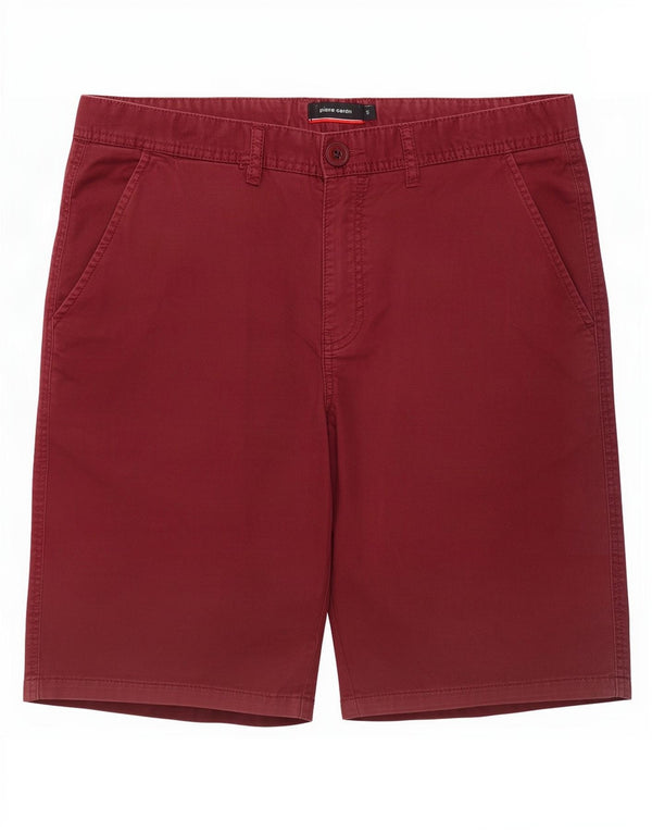 Pantaloncini chino da uomo Pierre Cardin piccoli W32 in cotone bordeaux
