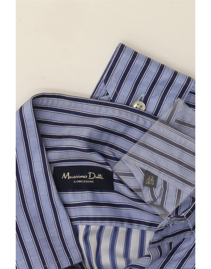 Camicia da uomo Massimo Dutti taglia 42 16 1/2 grande a righe blu