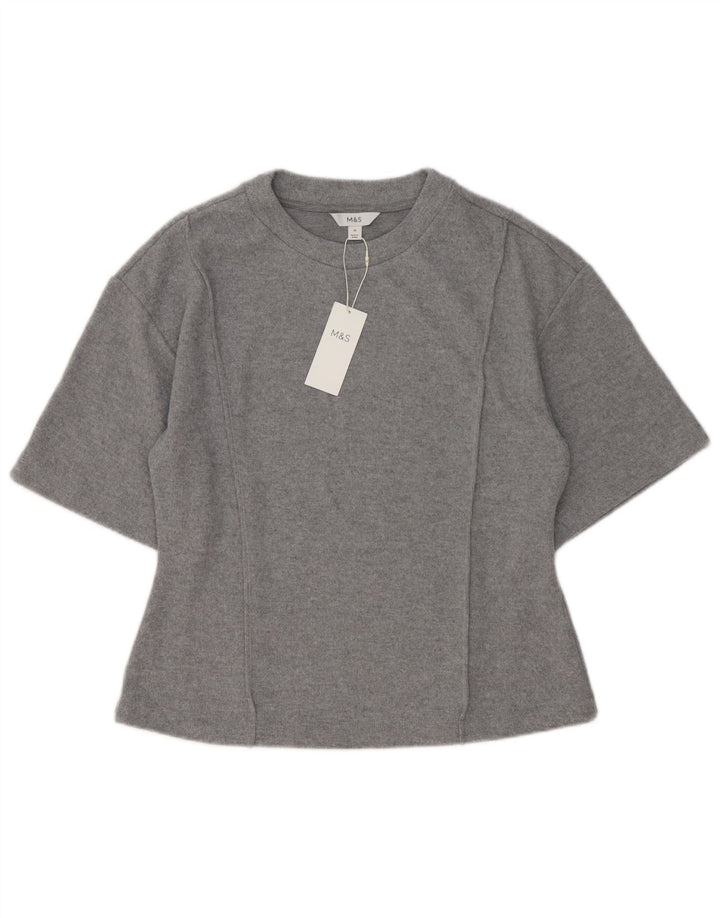 T-shirt da donna Marks & Spencer Top UK 16 grande poliestere grigio