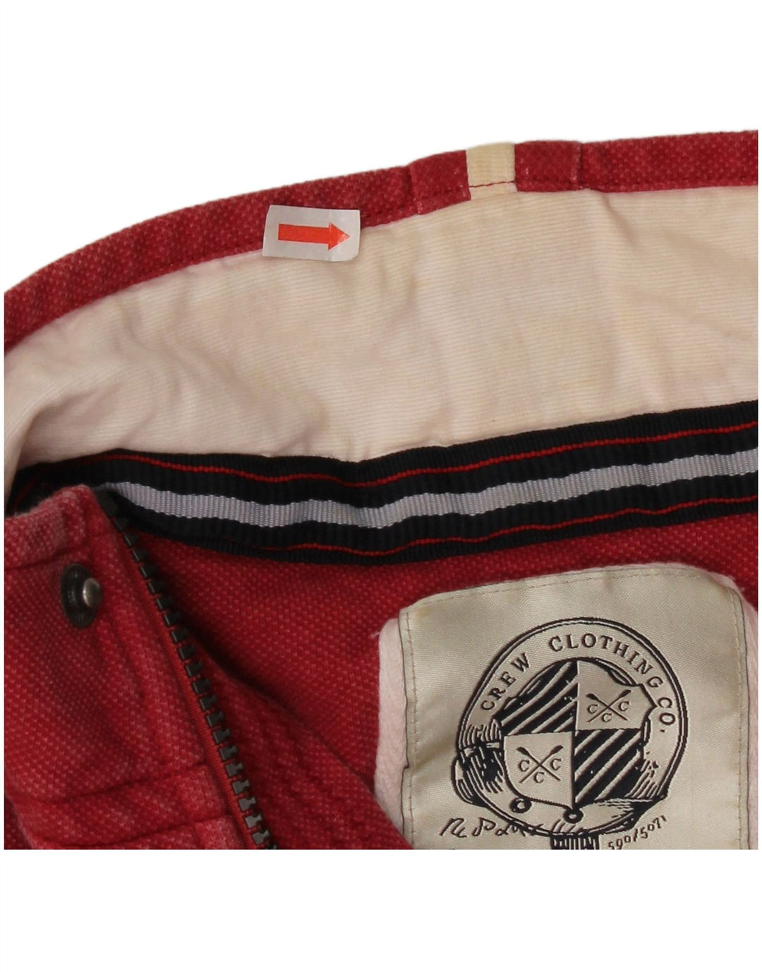 Crew Clothing Polo da rugby da uomo con zip e collo in cotone rosso medio