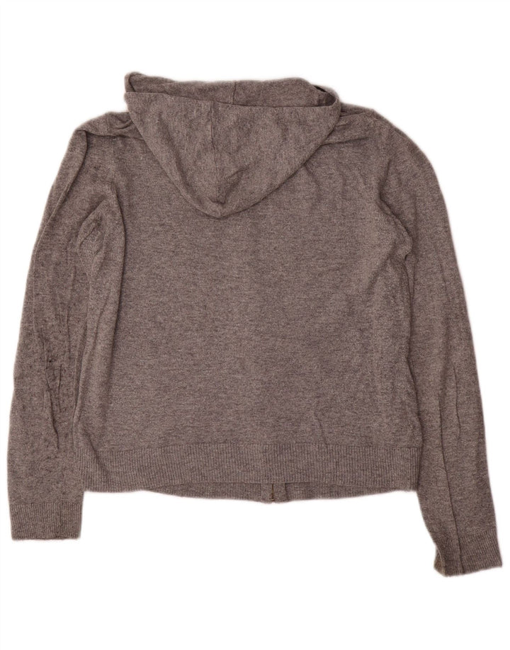 LAURA ASHLEY Maglione cardigan con cappuccio da donna per il fine settimana UK 14 Large Grigio