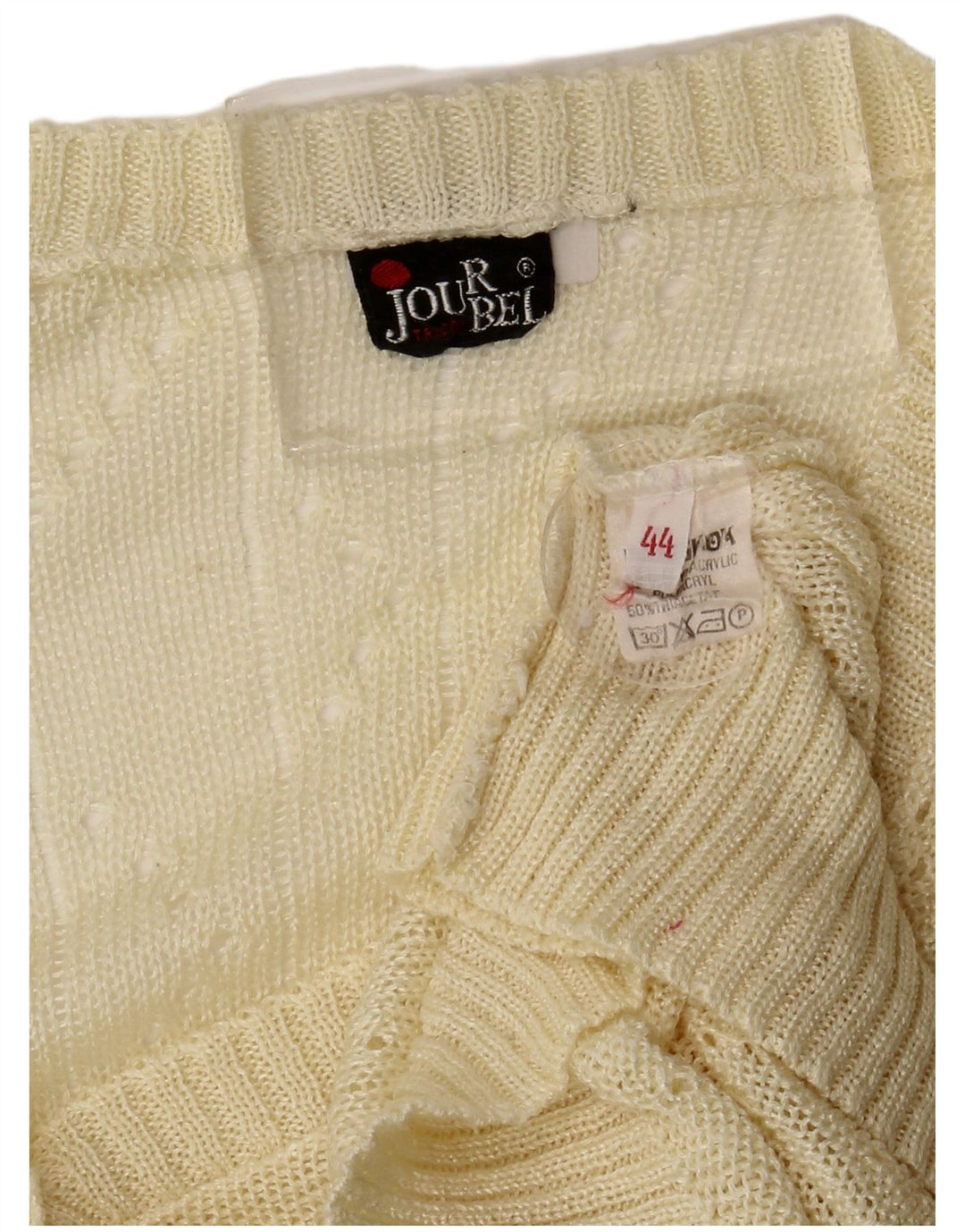 Maglione cardigan da donna vintage IT 44 acrilico giallo medio