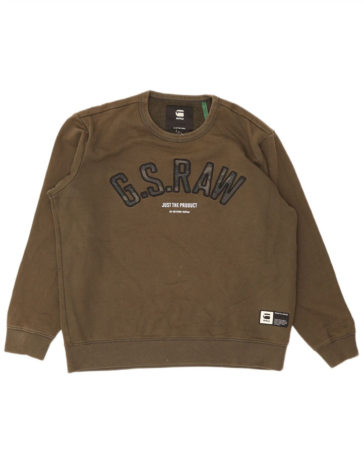 Felpa grafica da uomo G-Star Maglione XL Cotone verde