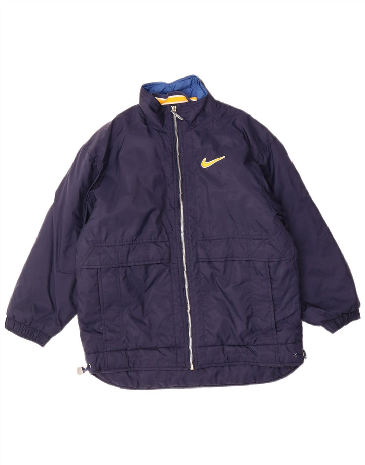 Giacca imbottita con grafica Nike da ragazzo 10-11 anni media nylon blu navy