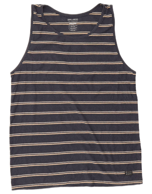 Canotta da uomo su misura Billabong, grande, in cotone a righe blu navy