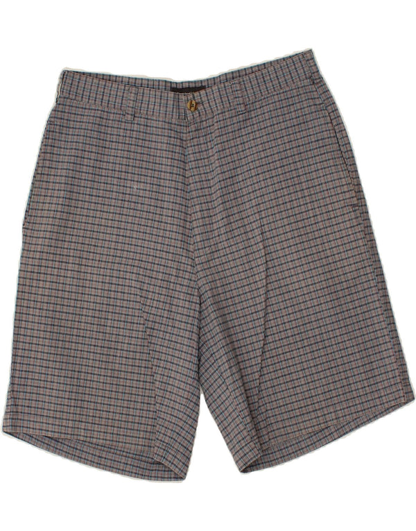 Pantaloncini chino da uomo VINTAGE W32 cotone a quadri grigio medio