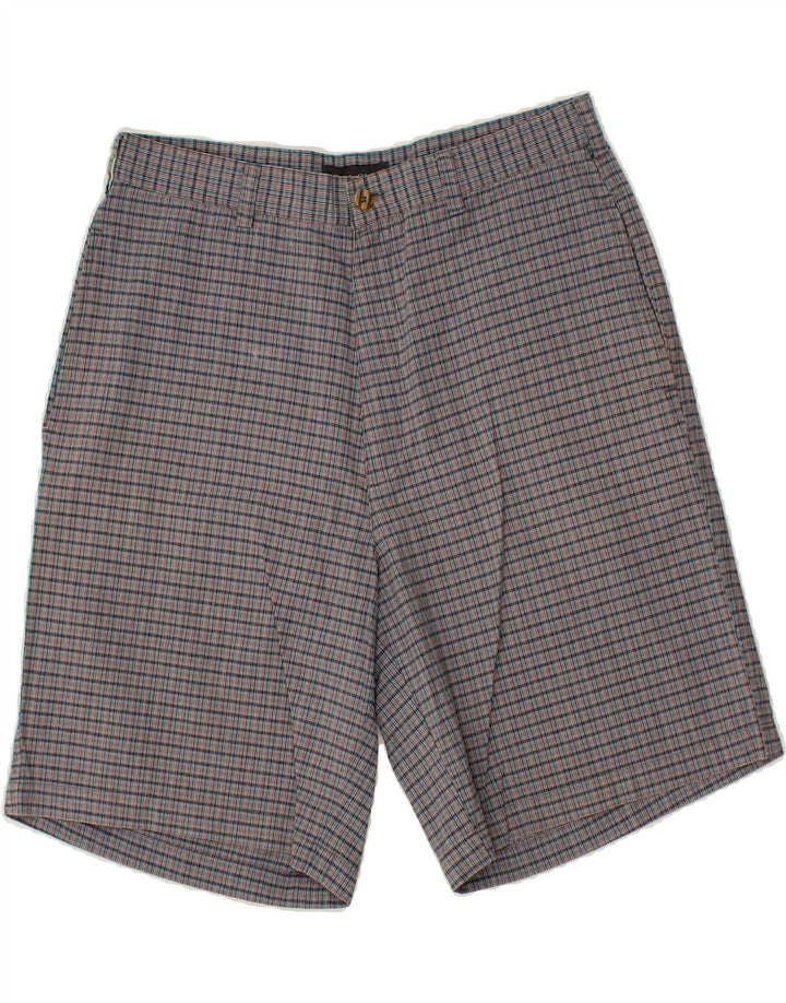 Pantaloncini chino da uomo VINTAGE W32 cotone a quadri grigio medio