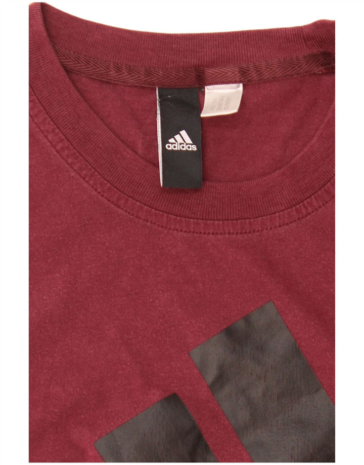 T-shirt grafica da uomo Adidas Top Small Maroon