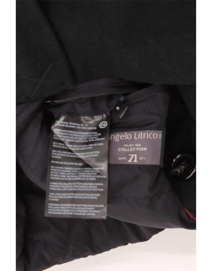 Cappotto da marinaio da uomo Angelo Litrico UK 36 piccolo in lana blu navy