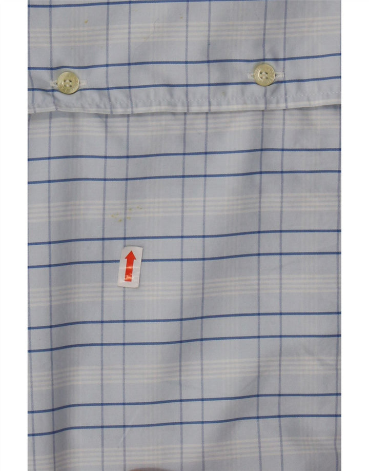 Camicia a maniche corte da uomo LACOSTE taglia 46 2XL cotone a quadri blu