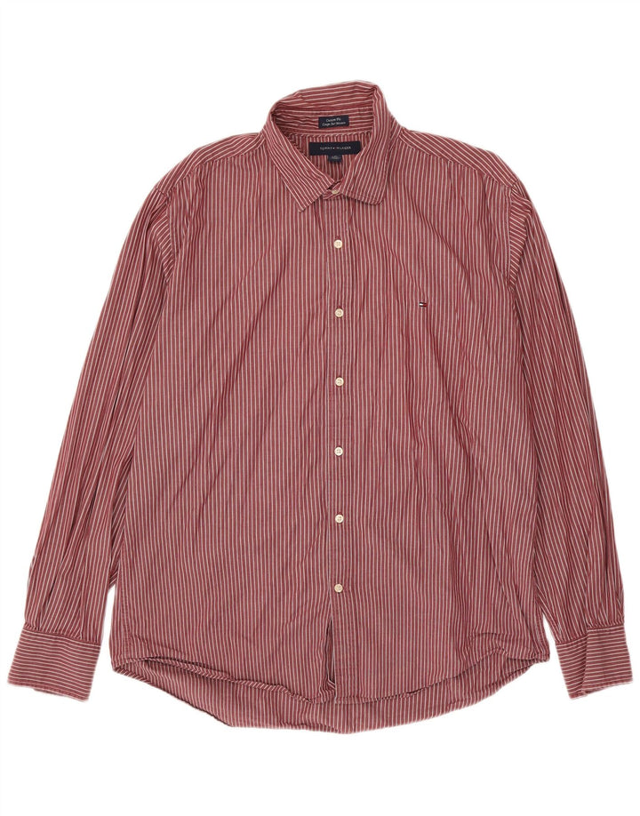 Camicia da uomo su misura Tommy Hilfiger grande gessato rosso