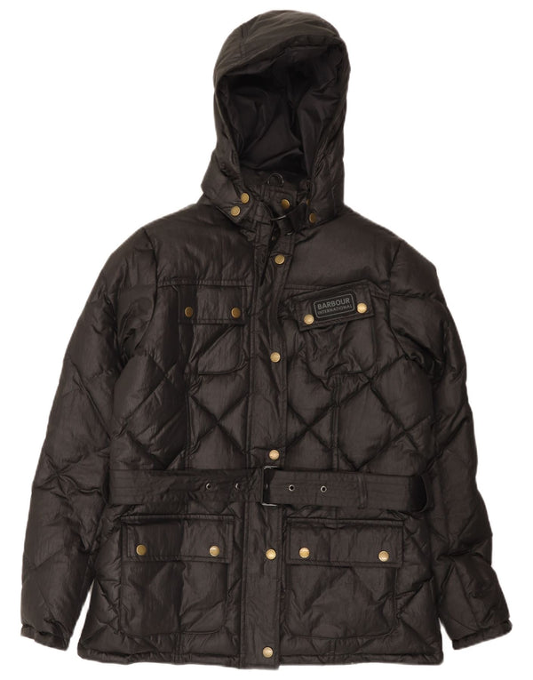 BARBOUR Womens Hooded Padded Jacket UK 14 Large Black