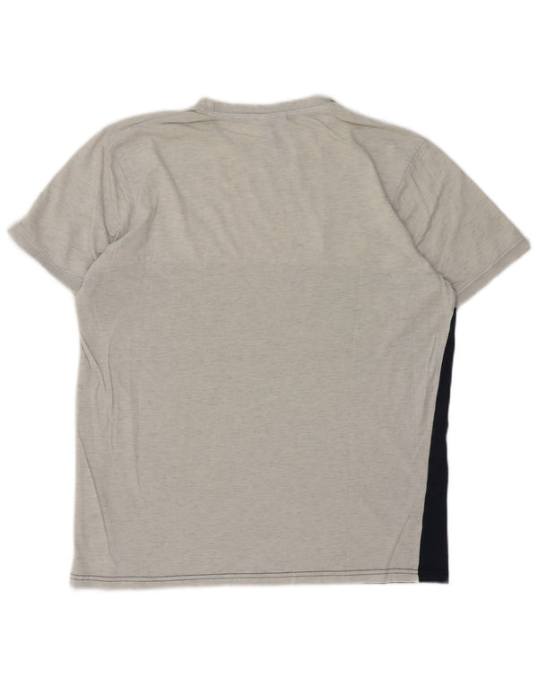 T-shirt da uomo Ellesse Top Large in cotone color block grigio
