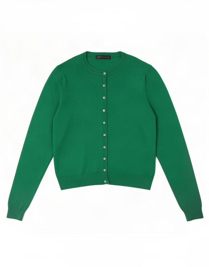 Maglione cardigan da donna Marks & Spencer UK 14 grande viscosa verde