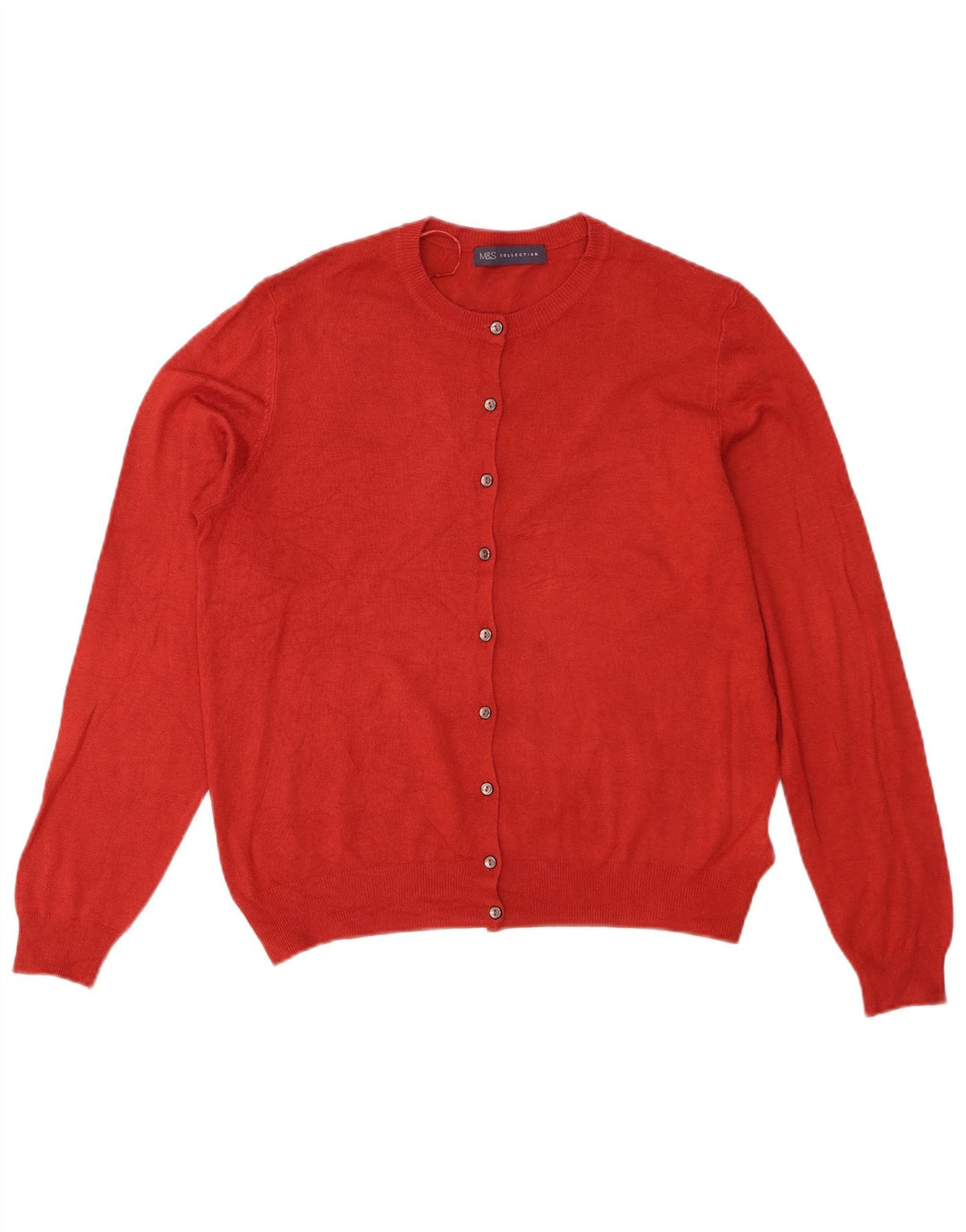 Maglione cardigan da donna Marks & Spencer UK 14 grande viscosa rossa