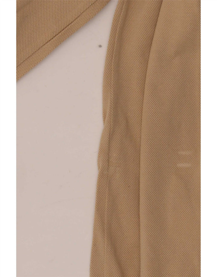 Polo da uomo a maniche lunghe Rifle in cotone beige medio