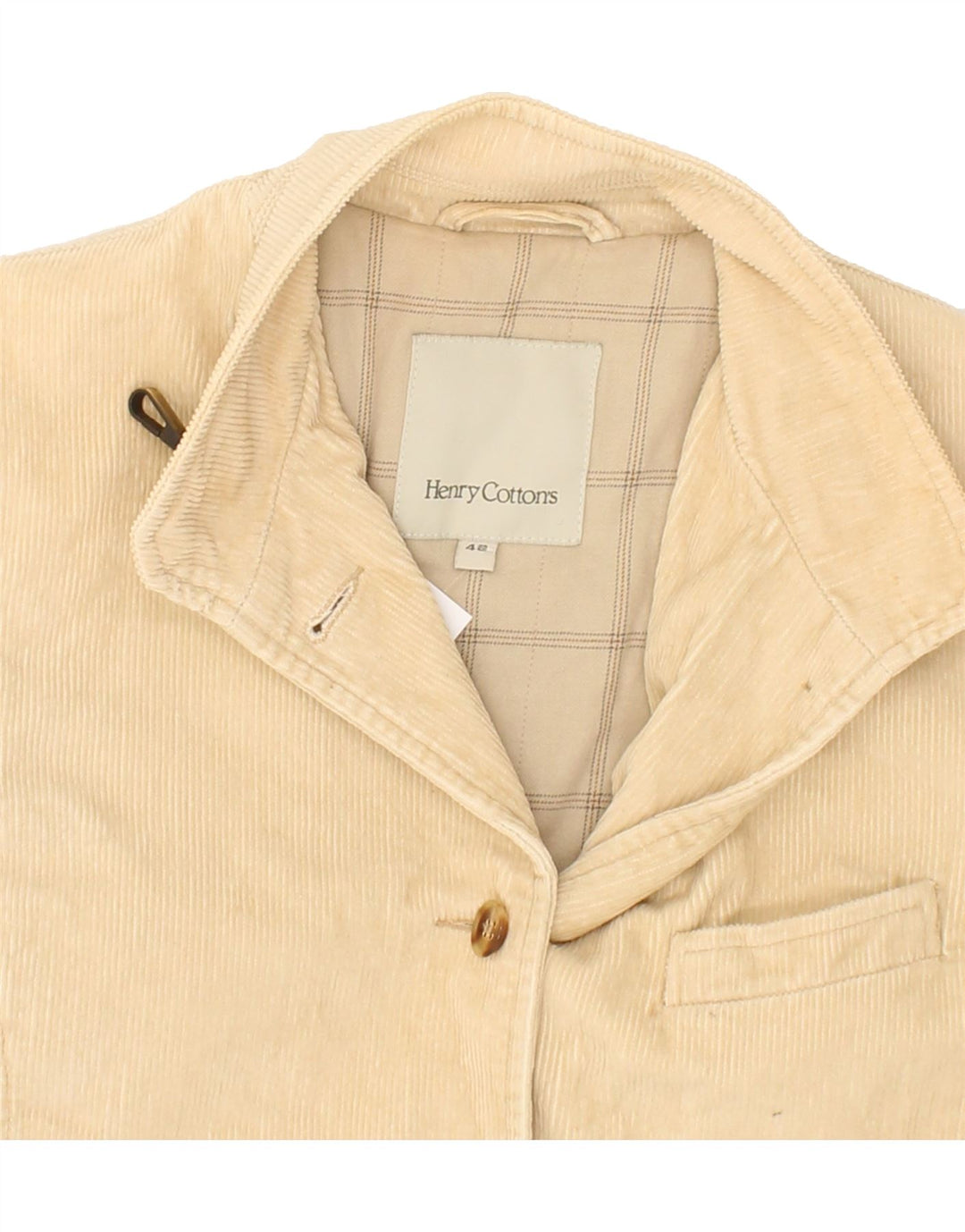 HENRY COTTONS Womens Corduroy Jacket IT 48 XL Beige Cotton Vintage Henry Cottons and Second-Hand Henry Cottons from Messina Hembry 