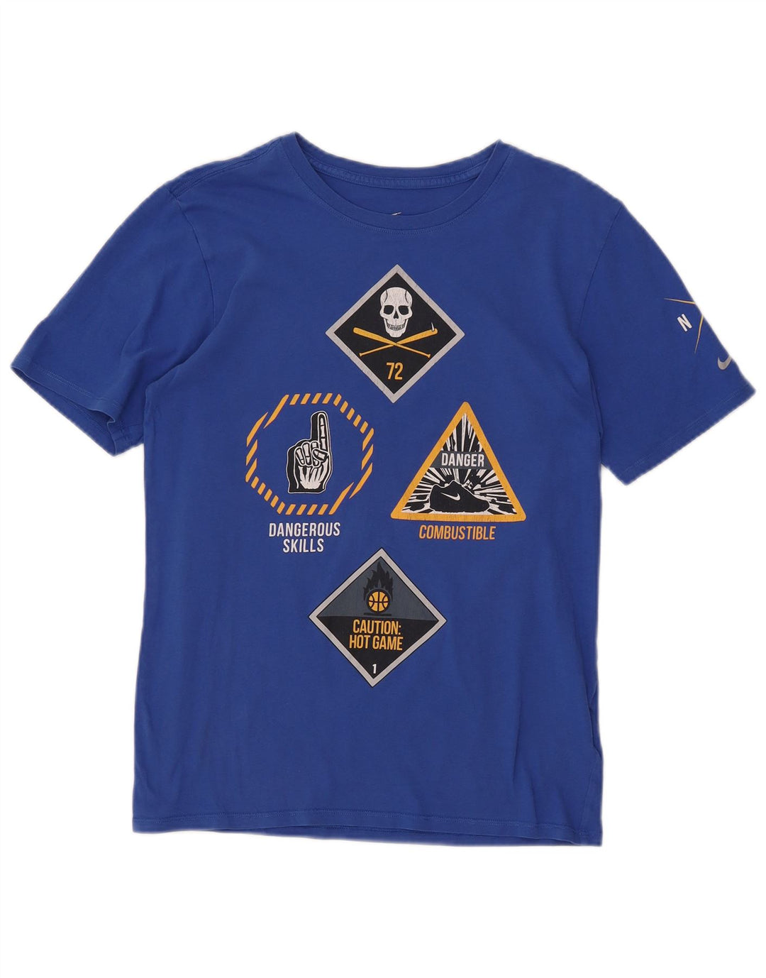 T-shirt grafica Nike da uomo con taglio atletico, piccola, in cotone blu
