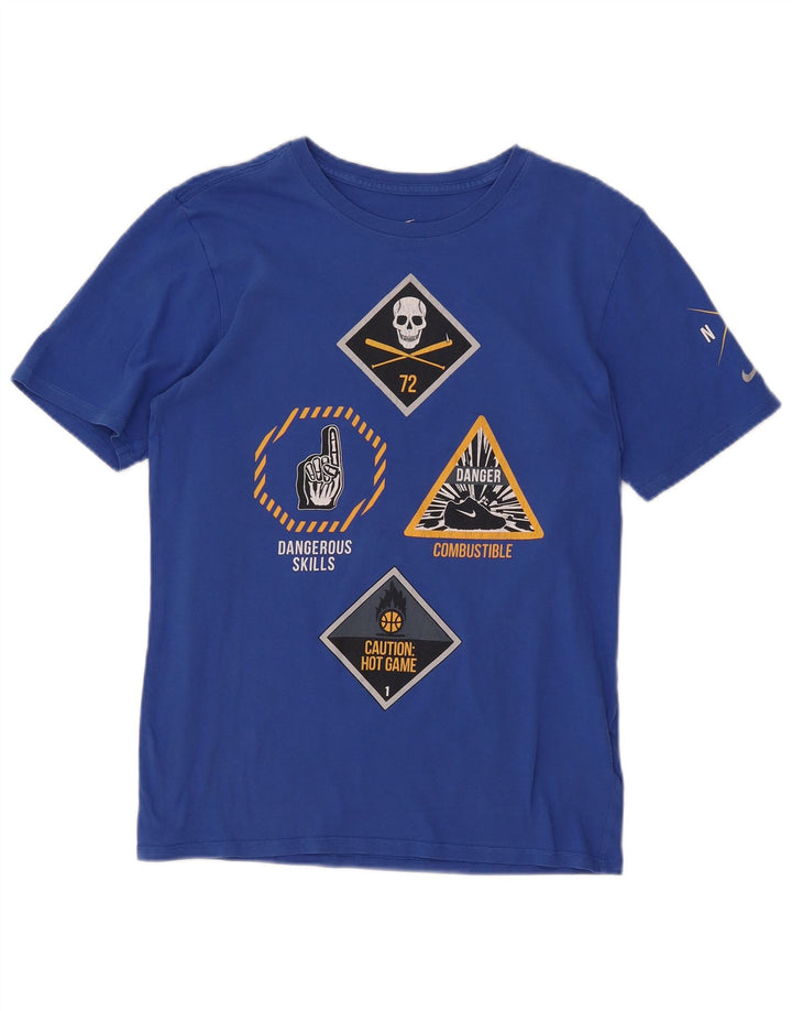 T-shirt grafica Nike da uomo con taglio atletico, piccola, in cotone blu