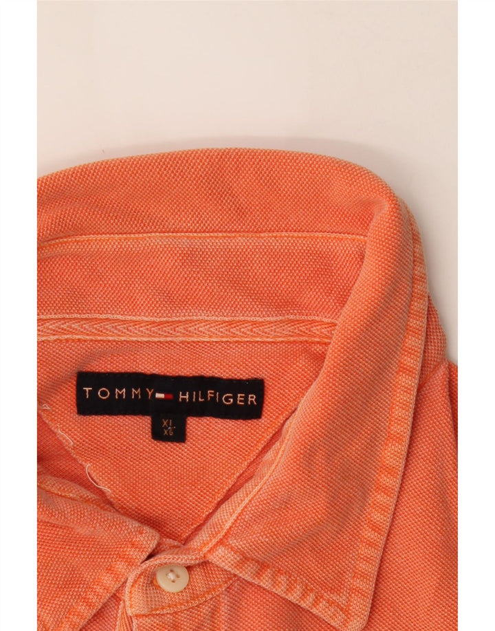 TOMMY HILFIGER Mens Polo Shirt XL Orange Vintage Tommy Hilfiger and Second-Hand Tommy Hilfiger from Messina Hembry 