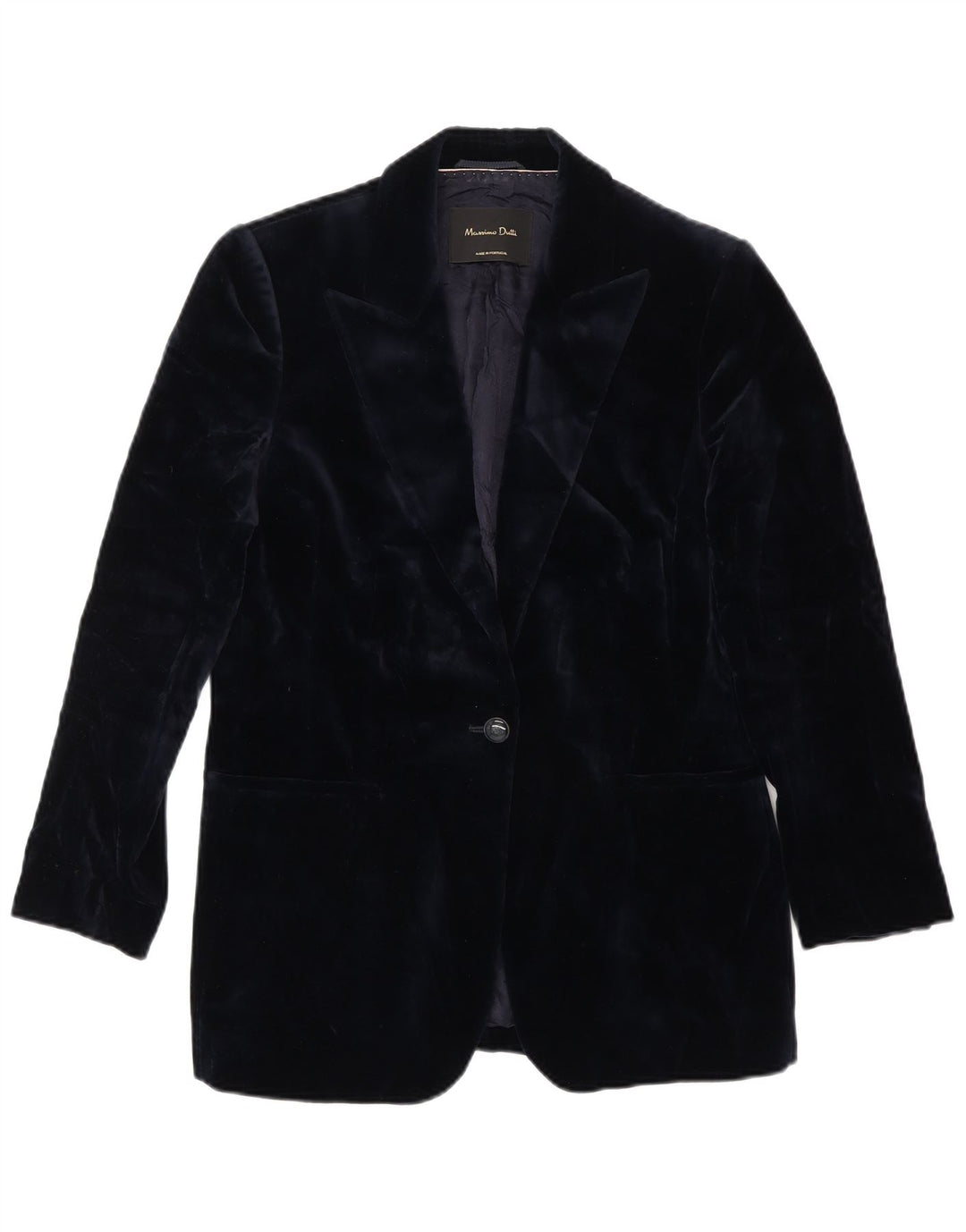 Giacca blazer in velluto a 1 bottone da donna Massimo Dutti EU 38 blu navy medio
