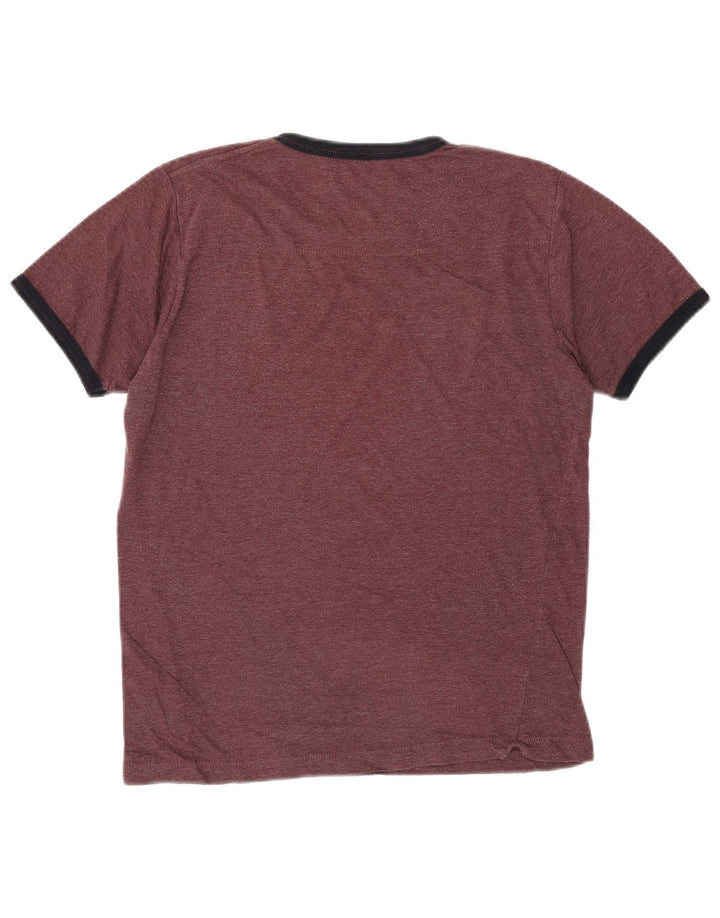 FRENCH CONNECTION Mens T-Shirt Top Small Maroon Cotton