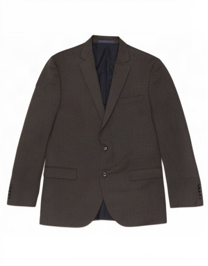Giacca blazer a 2 bottoni Marks & Spencer da uomo UK 42 grande poliestere grigio