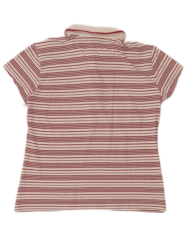 SERGIO TACCHINI Womens Polo Shirt IT 48 XL Red Striped Cotton
