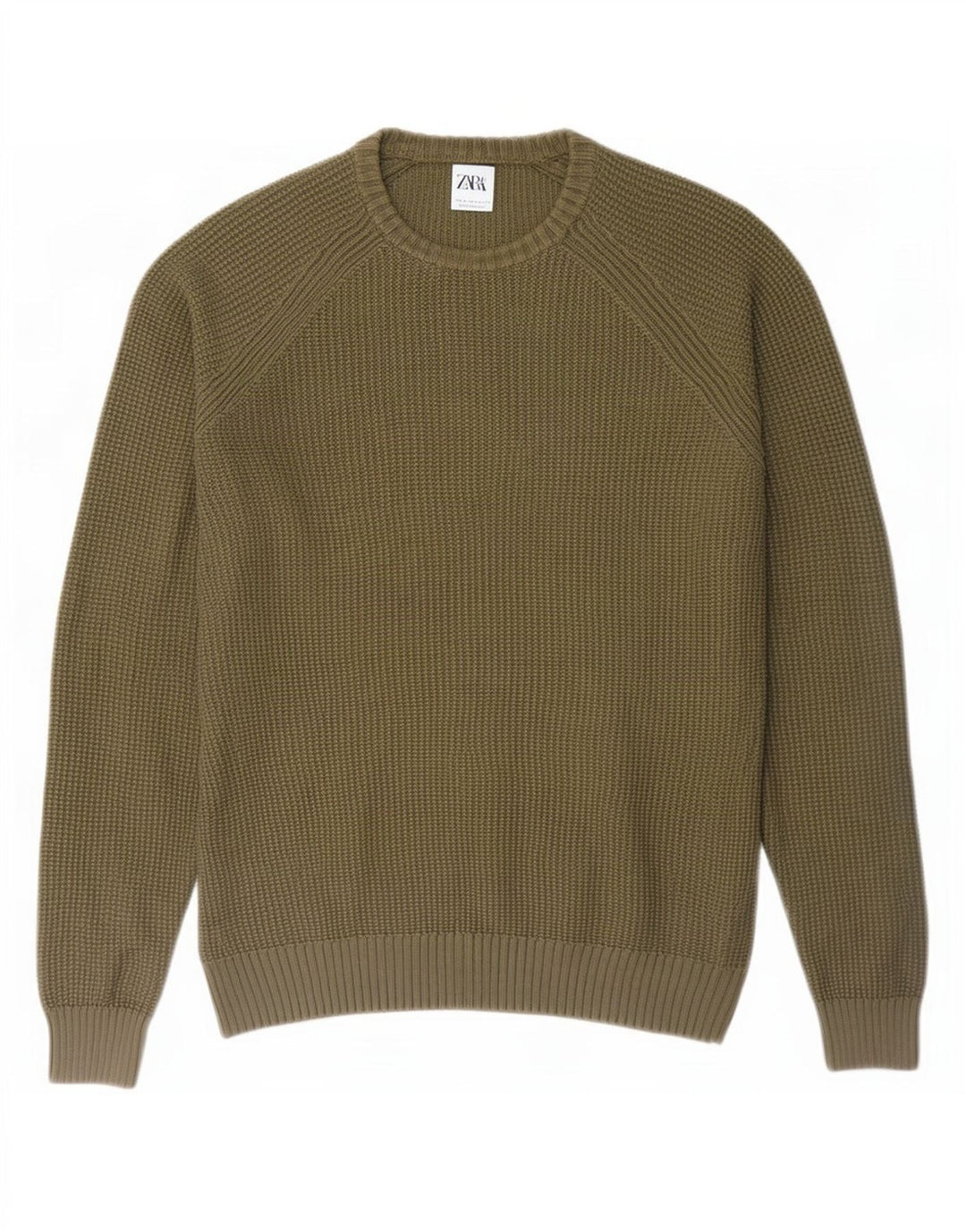 Maglione maglione girocollo da uomo Zara grande color kaki