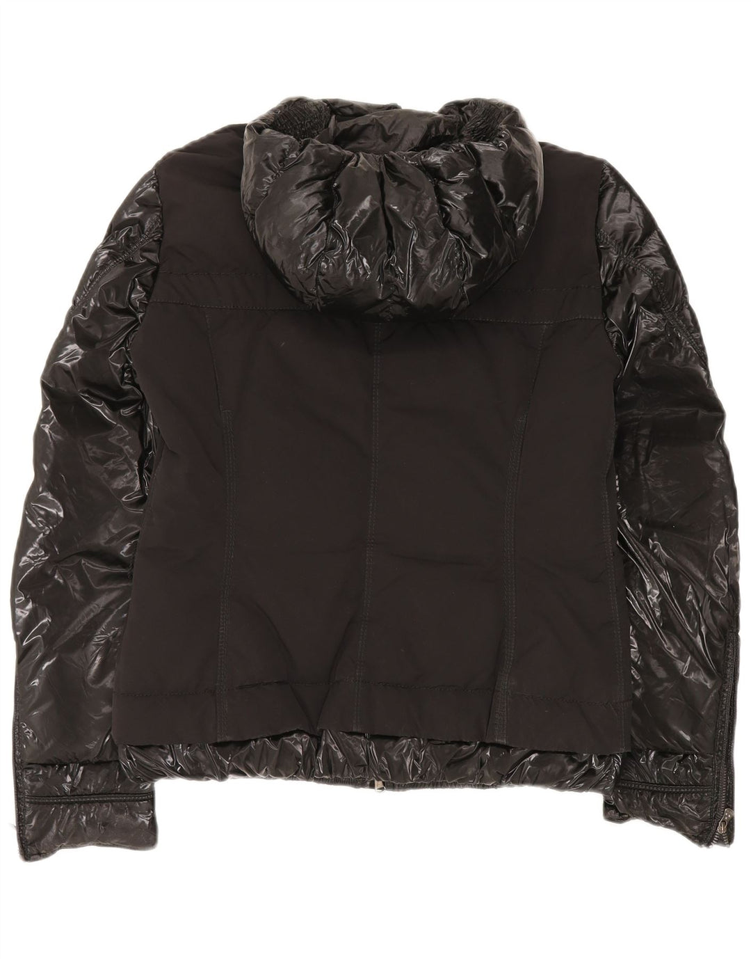PEUTEREY Giubbotto Imbottito con Cappuccio Donna IT 42 Medium Nero Poliammide