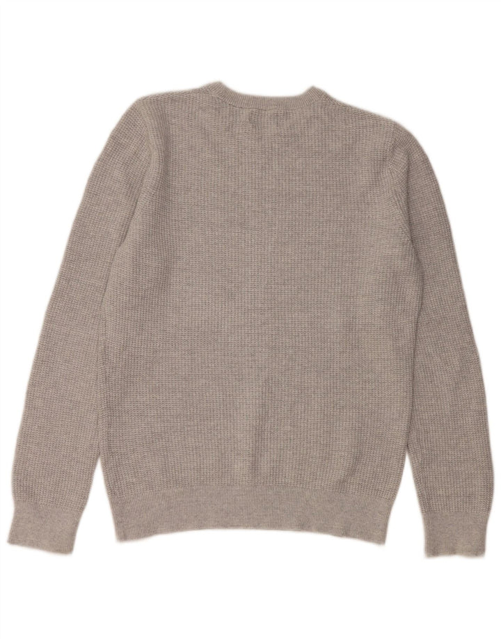 Maglione maglione girocollo da uomo Superdry in cotone grigio medio