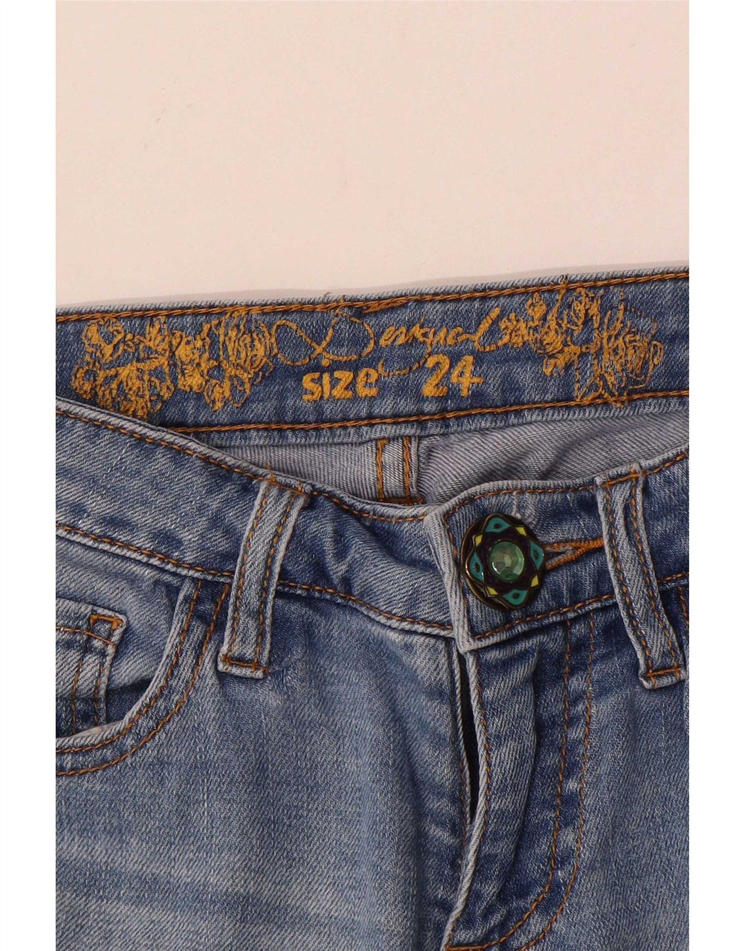 Desigual Pantaloni da jogging da donna Jeans affusolati W24 L27 Patchwork blu