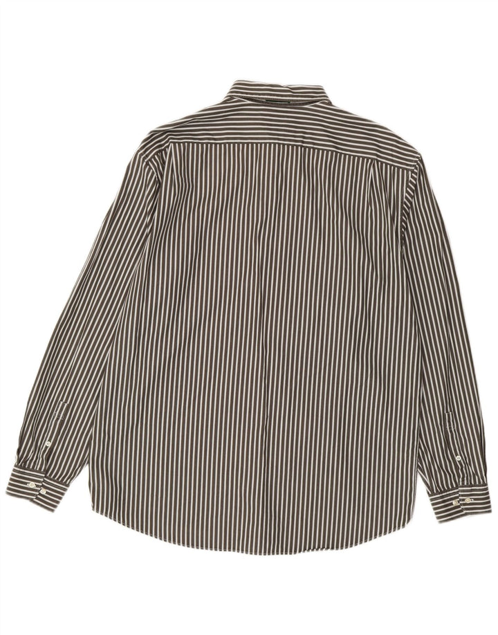 Camicia Lacoste da uomo vestibilità regolare taglia 44 XL cotone gessato grigio