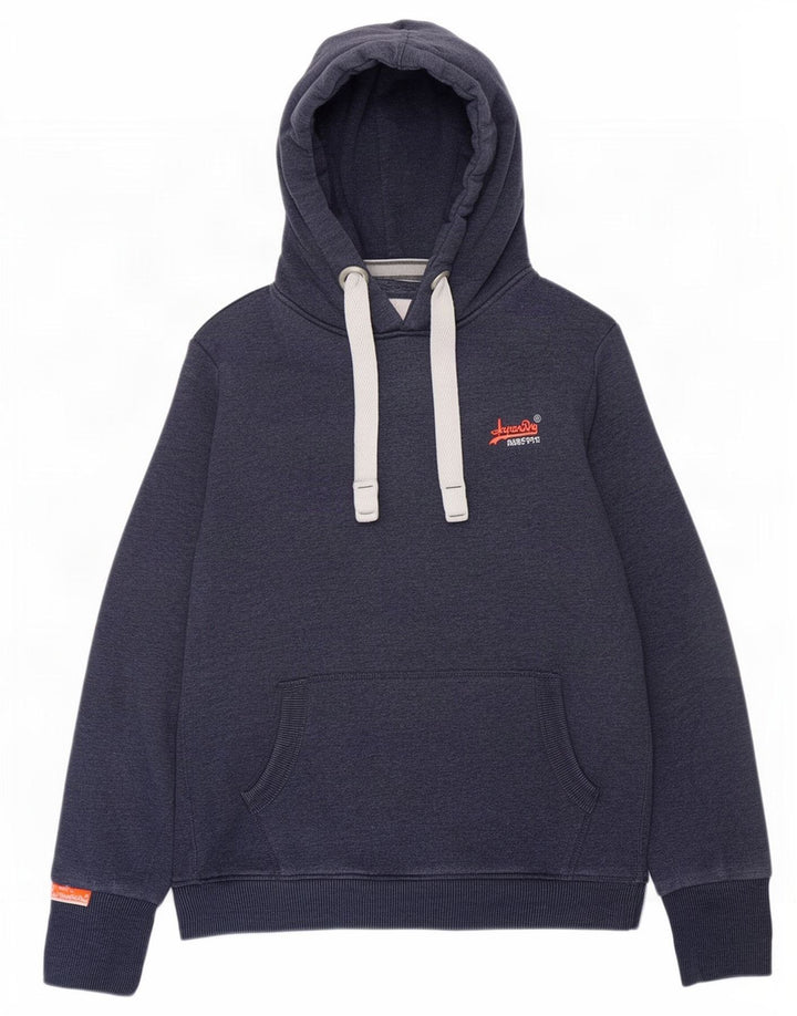 Maglione con cappuccio da uomo Superdry in cotone blu navy medio