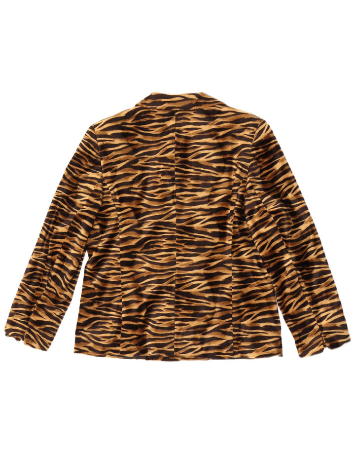 Giacca blazer a 4 bottoni da donna My Own EU 42 grande stampa animalier marrone