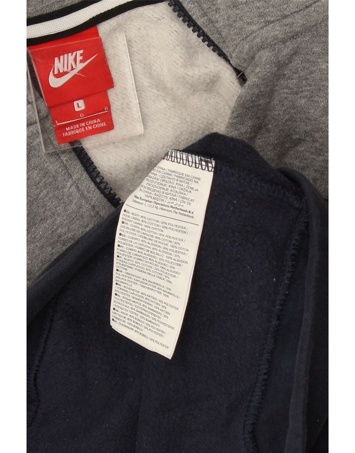 NIKE Felpa con cappuccio e zip grafica da uomo, grande, multicolore, color block